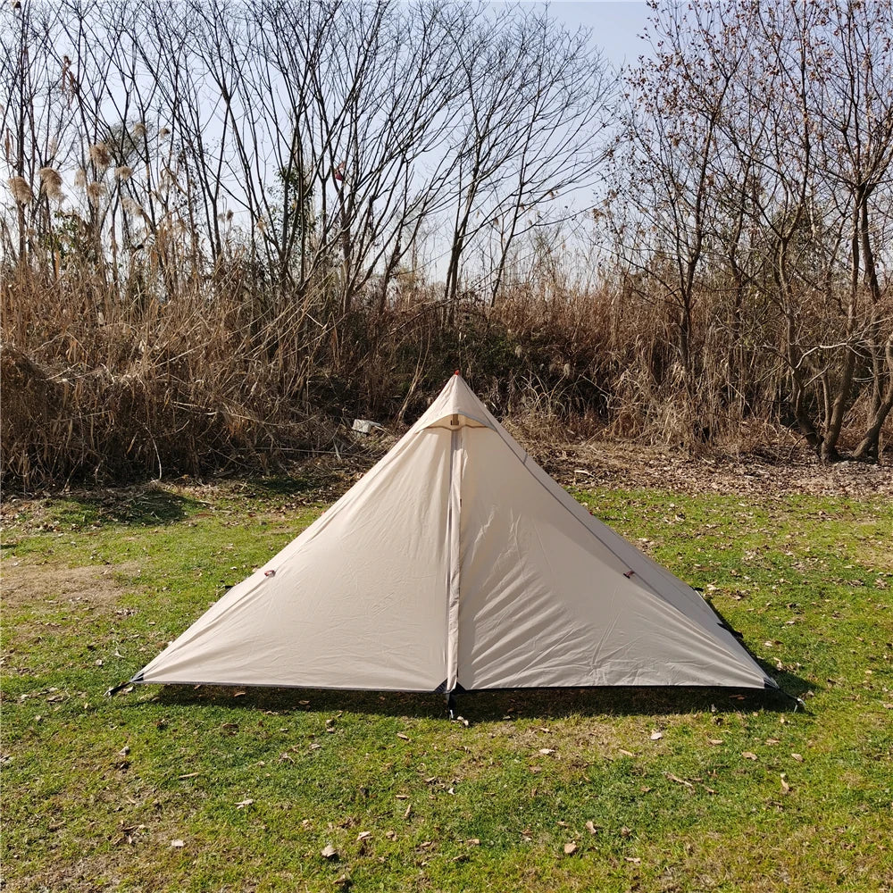 Ultralight Single Person Rodless Pyramid Camping Tent Outdoor Awnings Sun Shlter Tent Waterproof 4 Season Tent One Room One Hall
