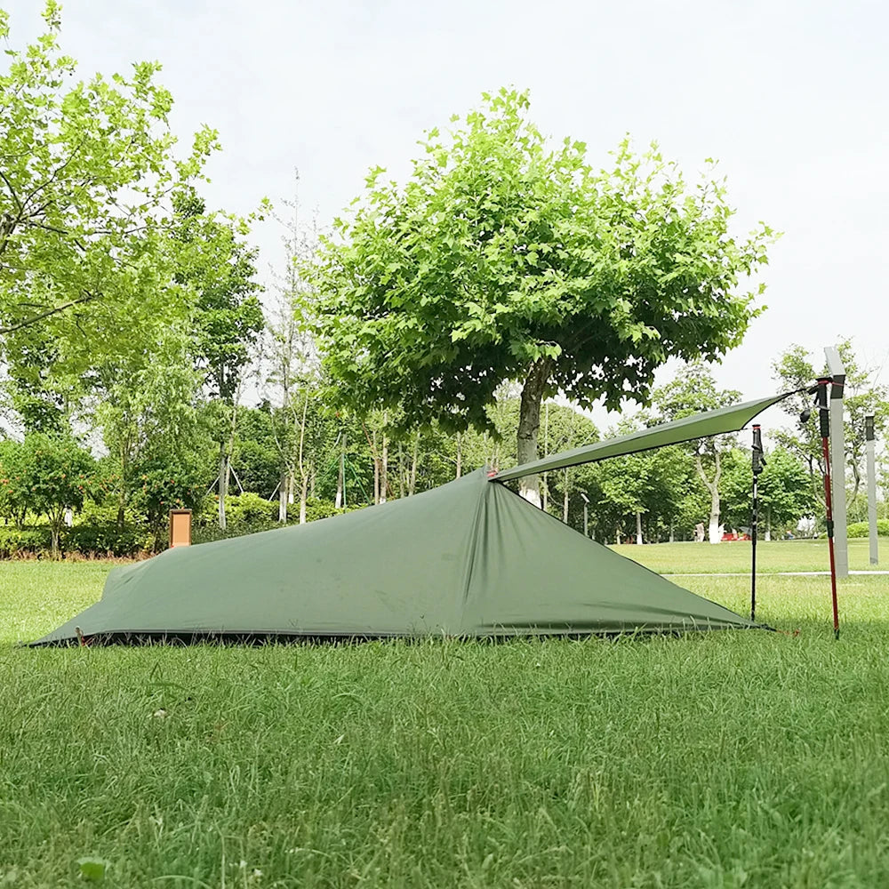 Ultralight Outdoor Single Person Camping Tent Water Resistant Tent Aviation Aluminum Support Portable Sleeping Bag Tent