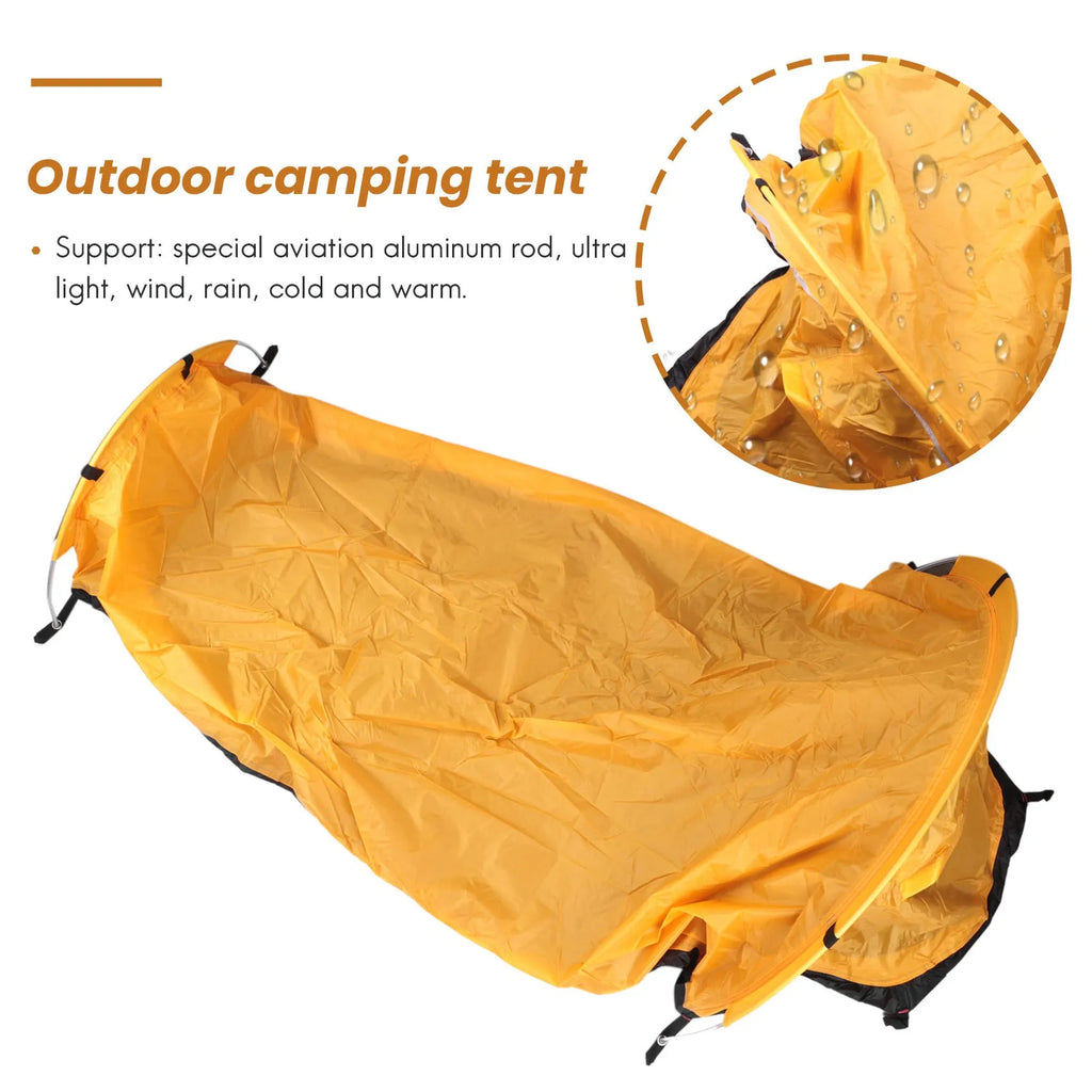 AU-Ultralight Bivvy Tent Single Person Backpacking Bivy Tent Waterproof Bivvy Sack For Outdoor Camping Survival Travel